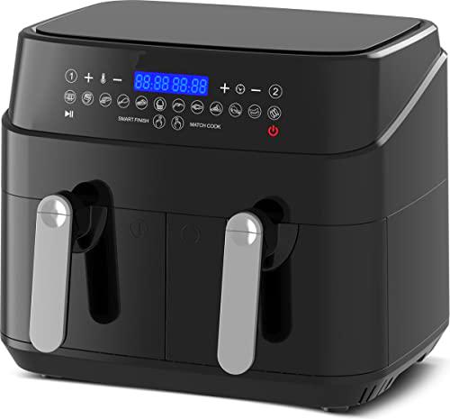 MaxxHome Freidora sin aceite Air Fryer de doble compartimento para 6-8 personas