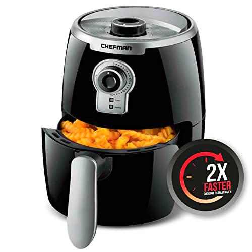 Chefman TurboFry 2 Quart Air Personal Compact Healthy Fryer-Termostato Ajustable con Temporizador de 30 Minutos y Bandeja de Seguridad (Apta para lavavajillas)