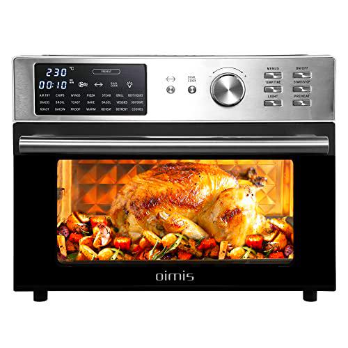 OIMIS Horno freidora de aire caliente 30L, freidora de aire caliente xxl 1800W