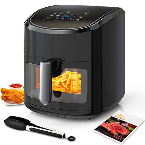 EUARY Freidora Sin Aceite 7.5L,1700W Freidora de Aire Caliente con 17 Programas,AirFryer con 32 Recetas en Español y 12 Programas