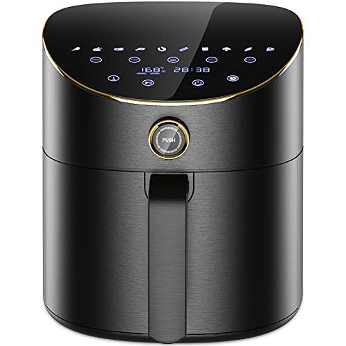 Freidora sin Aceite 5.5L, XXL Freidora de Aire Caliente con 10 Programas y Recetas de Airfryer