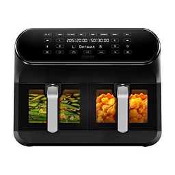 CHEFREE AFW20 Freidora Aire Dual Zone, 8L, Air Fryer con Ventana de Visualización