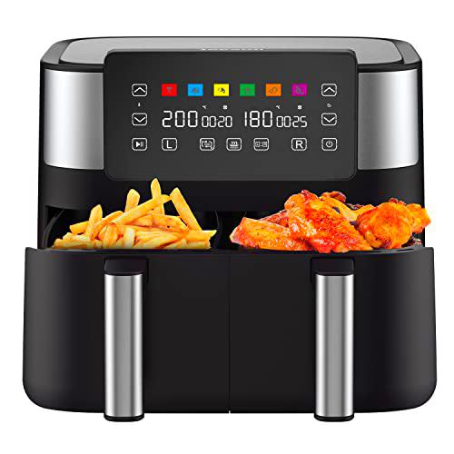 joyami Air Fryer Freidora de Aire Caliente Eléctrica sin Aceite con Doble Cajón