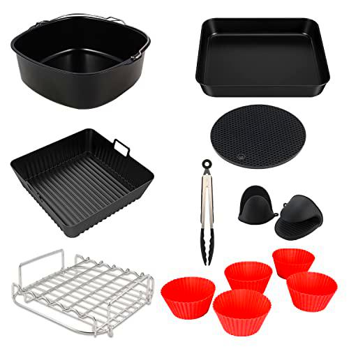 Hot Air Fryer Accessories, Set of 12 Square Airfryer XXL Accessories Compatible with Cosori Princess Innsky