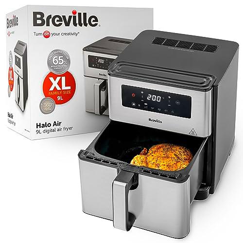 Freidora de aire Breville Halo | Horno freidor de aire digital de 9L | 1700W de potencia para unos resultados rápidos | 50% más de eficiencia energética | [VDF131X] | Enchufe UE