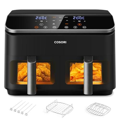 COSORI Freidora de Aire con Doble Cesta 8,5L, Air Fryer con Ventana e Iluminación Interior