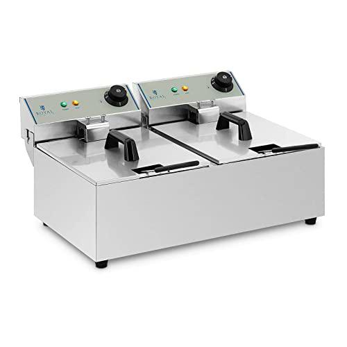 Royal Catering Freidora Industrial Profesional Rcef-10Dy-Eco (Doble con Doc Cestas 2 X 10 Litros