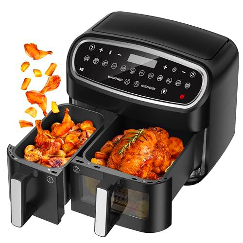 Freidora de Aire sin Aceite con Doble Cesta, Air Fryer XXL de 10 Litros