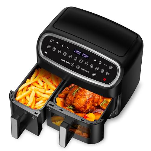 Freidora de Aire con Doble Cesta, Air Fryer XXL de 10 Litros (4Lx6L)