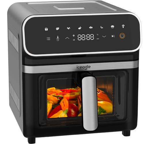 iceagle Freidora Aire 6,7L Air Fryer XL, Freidora sin Aceite 2200W con Ventana Visibl