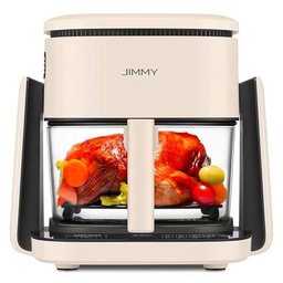 Jimmy Freidora de Aire con Sartén 2 en 1, Air Fryer con Cesta para Freír Transparente de 4 Litros