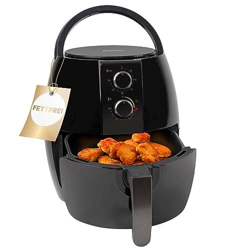 Bomann® Freidora de aire caliente para preparación libre de aceite y grasa | Airfryer 3,6L | Freidora de aire caliente con termostato ajustable continuamente (80ºC