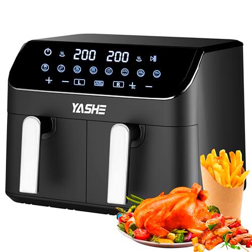 YASHE Freidora de Aire con Compartimento Doble, 9L Dual Air Fryer con Función SYNC