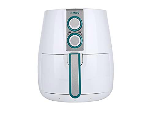 KUBO Freidora sin Aceite, Capacidad 2.5L, 1500 W, Tiempo y Temperatura Ajustable, Blanco