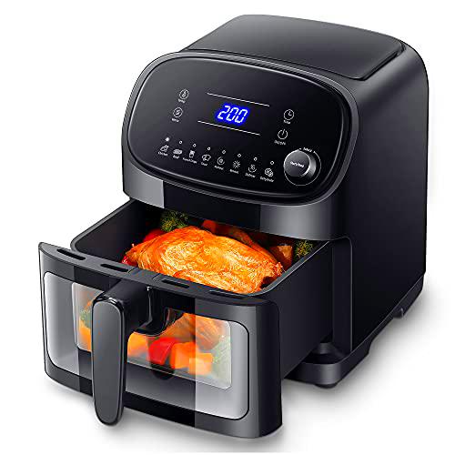 Epichef Freidora de aire 5,7 litros Air Fryer con ventana transparente