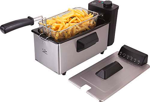 Jata FR678 Freidora 100% Desmontable 3,2 l Cestillo de Gran Capacidad Mango Abatible Antimezcla de Sabores Termostato Regulable de Temperatura Tapa Inoxidable con Asa Recogecables