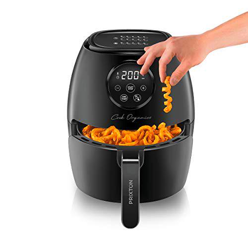 PRIXTON Cook Organics - Freidora sin Aceite de Aire Caliente/Air Fryer Capacidad 3,5 litros Pantalla LED Táctil Potencia 1300 W 10 Programas Predeterminados Tiempo y Temperatura Ajustables